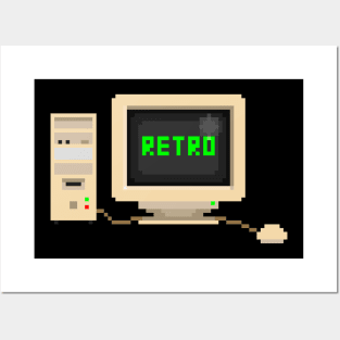 8 bit Retro Computer Gamer Posters and Art